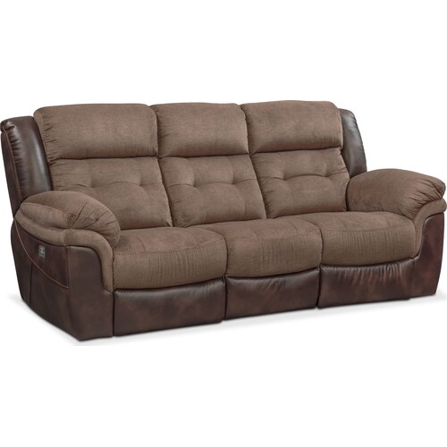 Tacoma Dual-Power Reclining Sofa and Loveseat Set - Brow 3 Tacoma Dual-Power Reclining Sofa and Loveseat Set - Brow