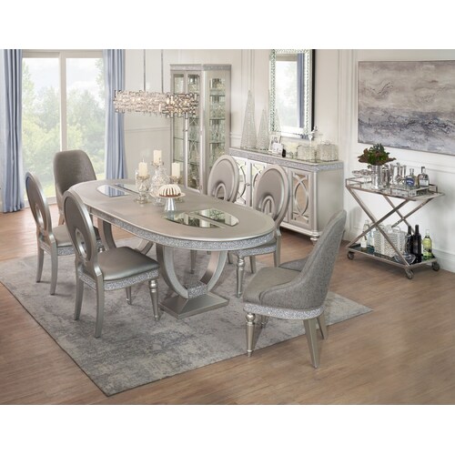 Posh Dining Table, 4 Dining Chairs and 2 Host Chair