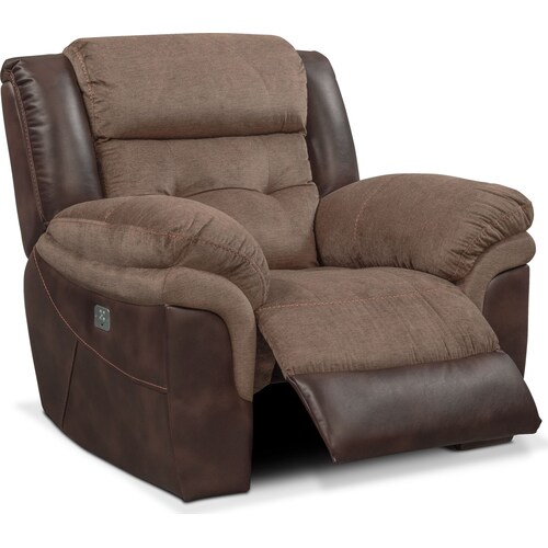 Tacoma Dual-Power Reclining Sofa and Recliner Set - Brow 3 Tacoma Dual-Power Reclining Sofa and Recliner Set - Brow