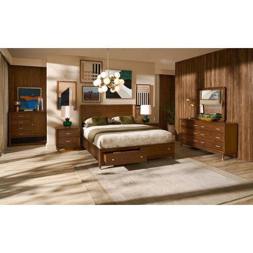 Chicago 5-Piece Queen Storage Bedroom Set with Dresser and Mirro