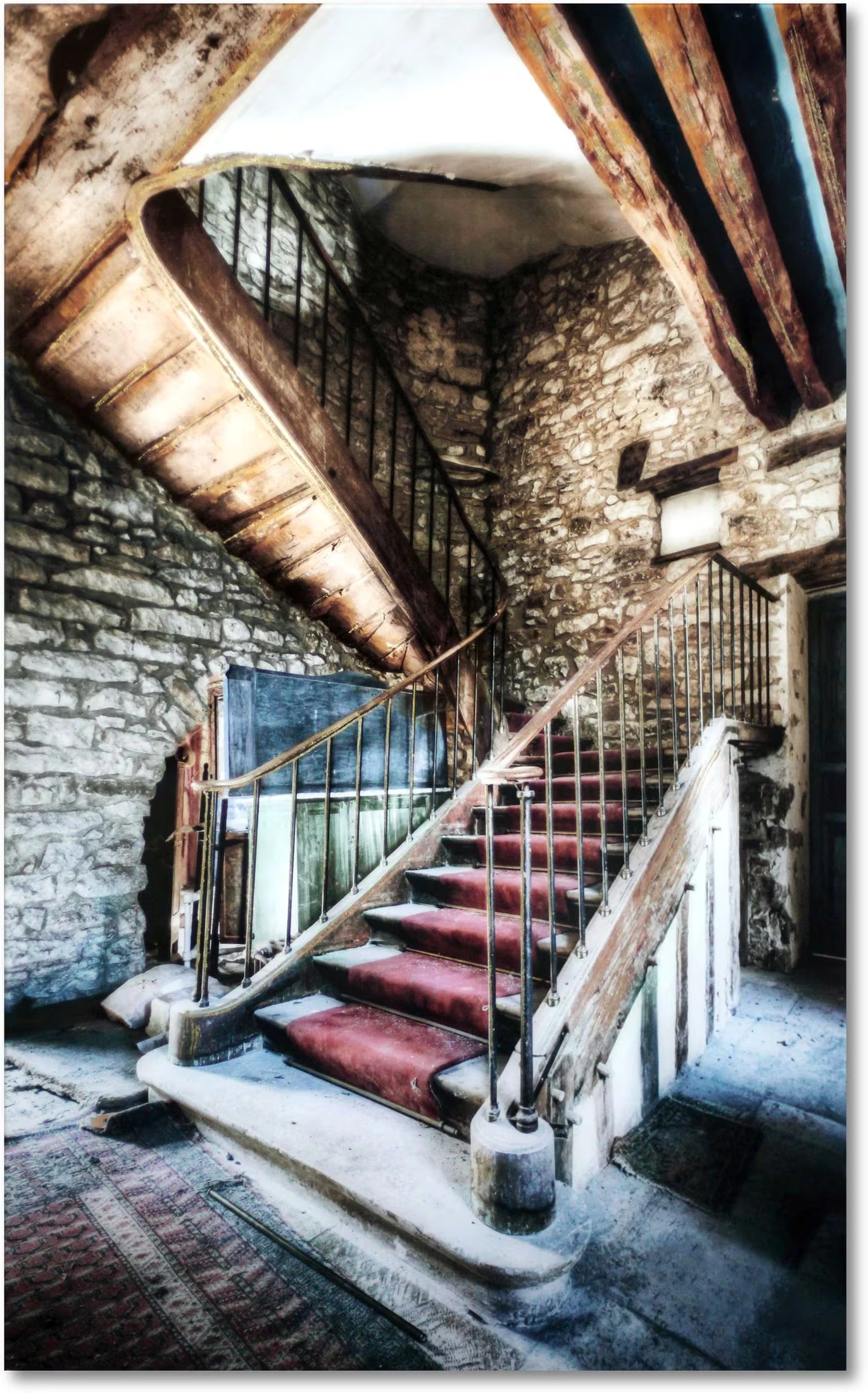 Stairs on Glass 48 x 32 Wall Ar