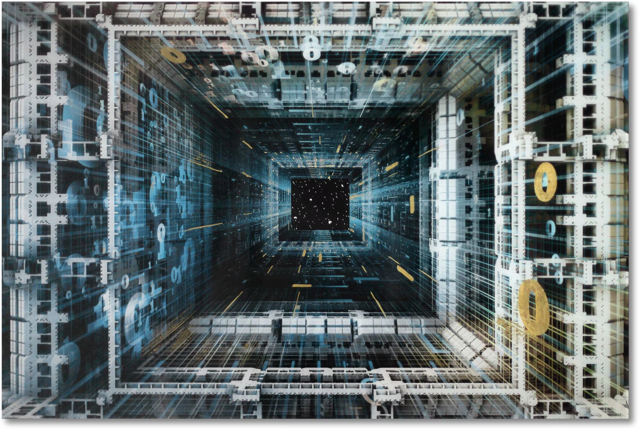 Numbers on Glass 48 x 32 Wall Ar